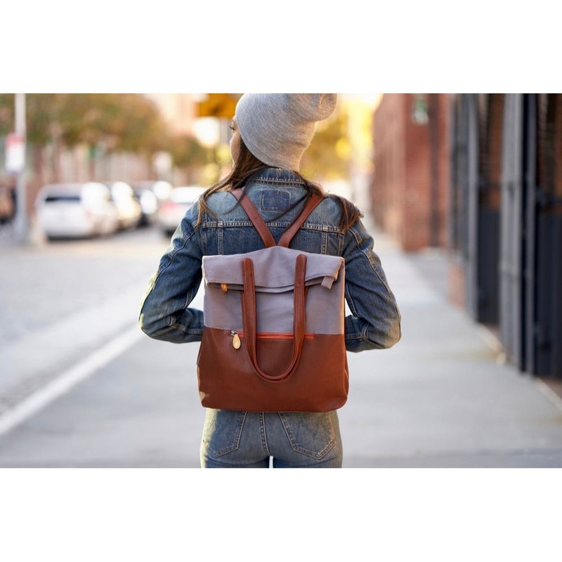 Greenpoint Backpack Purse – Slate/Maple
