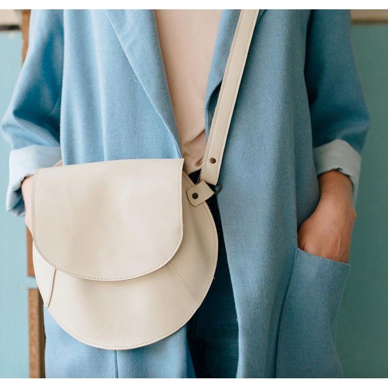 White Soft Leather Ladies Bag, Summer Crossbody Bag, Small Elegant