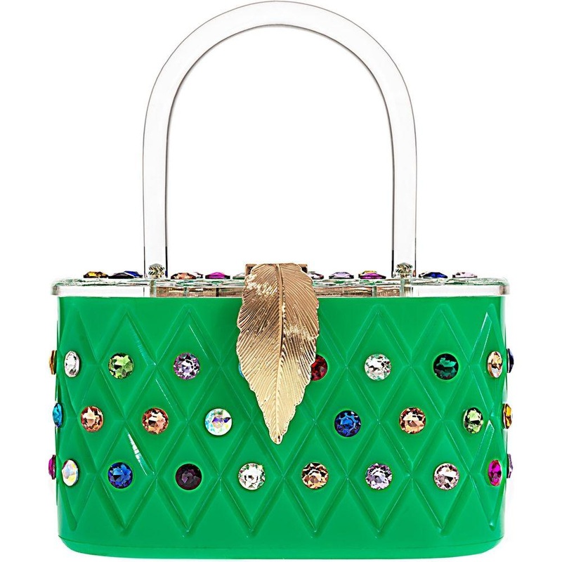 Womens Emerald Rainbow  Top Handle Clutch Bag