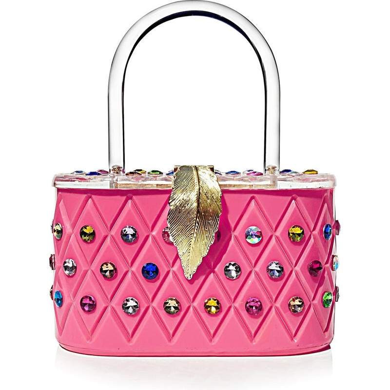 “Angel” Pink Rainbow Acrylic Box Clutch Bag