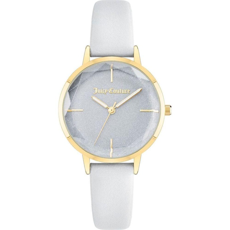 Elegant Ladies’ Golden Watch with White Strap – Juicy Couture JC1326GPWT ( 34 mm)