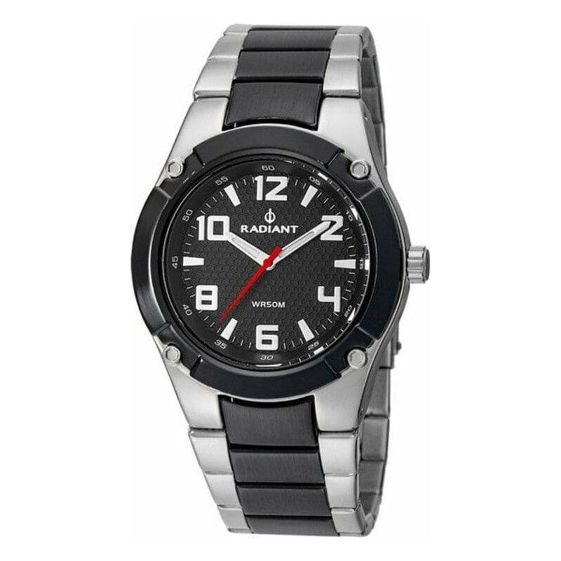 Radiant Men’s Quartz Watch RA318201, Black Dial, Stainless Steel Bracelet,  48mm