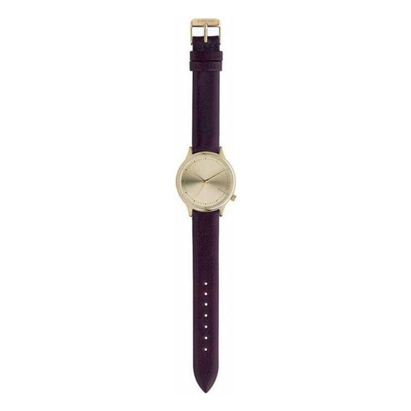 Komono KOM-W2457 Women’s Quartz Watch – Elegant Golden Dial, Leather Strap, 36mm