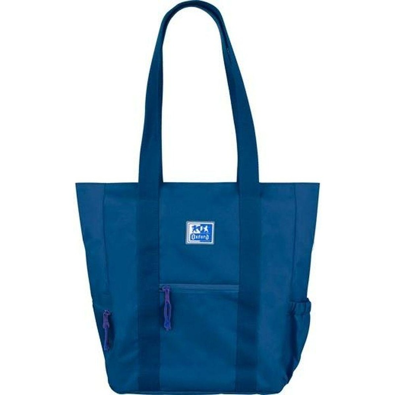 Oxford B-Trendy Navy Blue Recycled Plastic Shoulder Strap Handbag – Model 34x31x12 cm: Sustainable Elegance for the Fashion-Forward Individual
