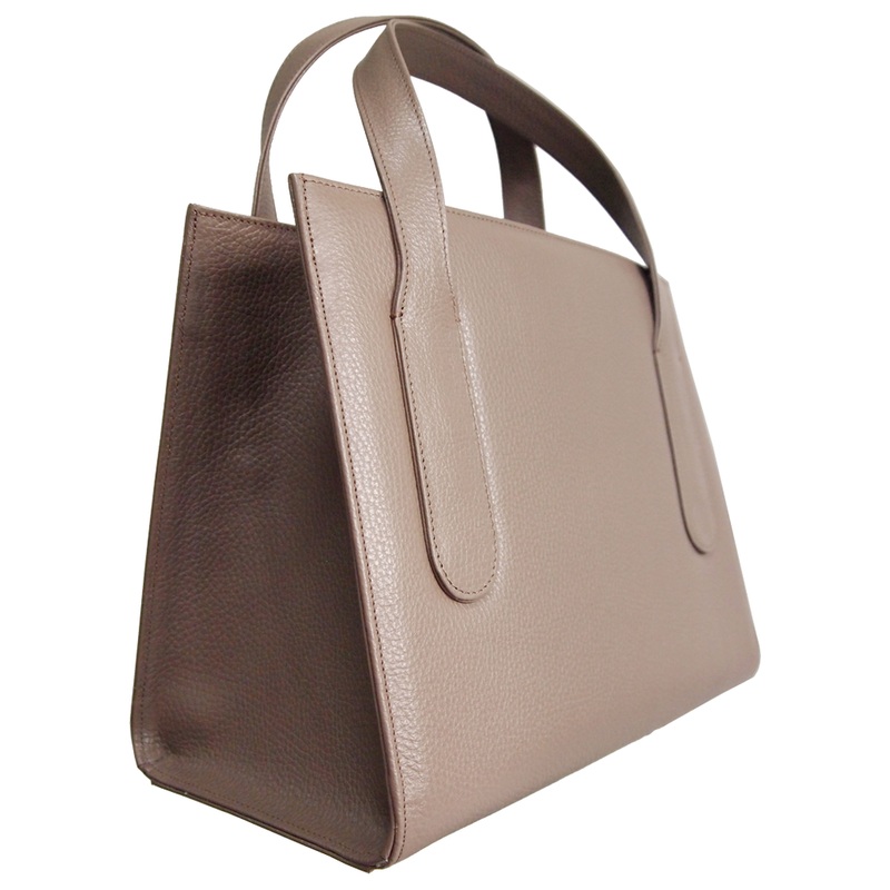 72 Smalldive Large Pebbled Calf Leather Tote in Taupe