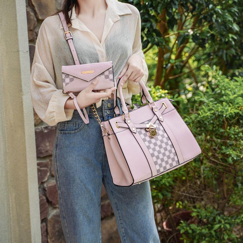 Christine Circular Print Vegan Leather Satchel Bag