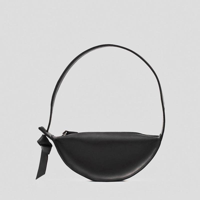 Brand Name Shoulder Bag – Crescent (Black)