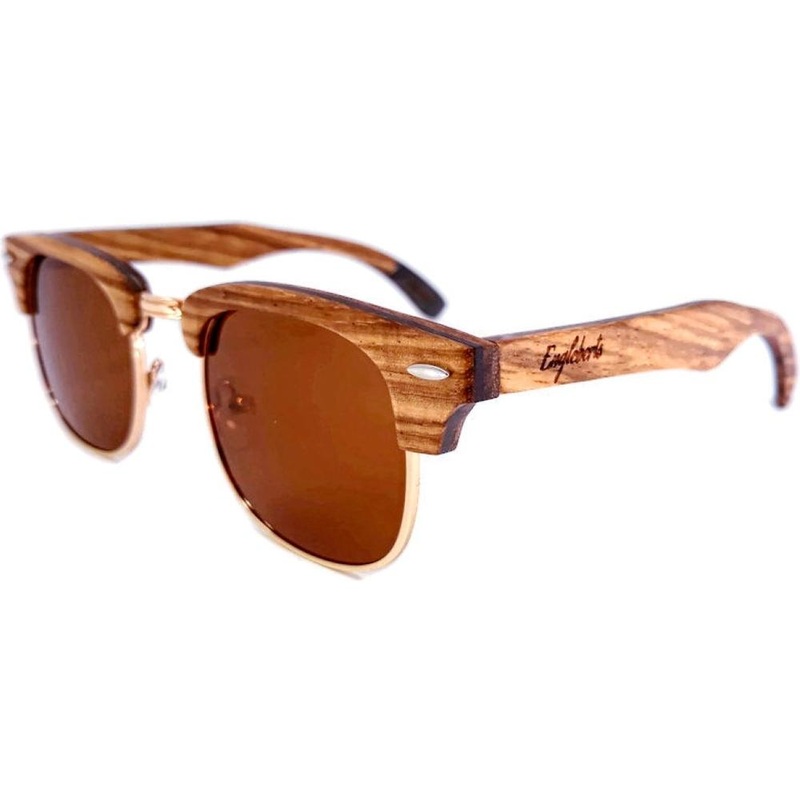 Ebony and ZebraWood Sunglasses, Tea Polarized Lenses