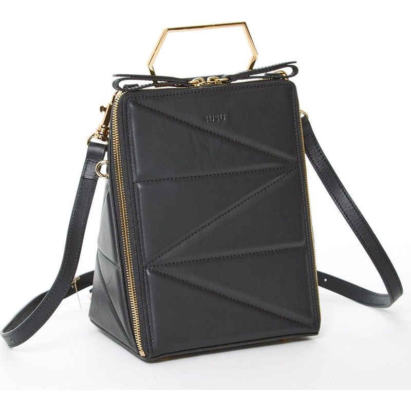 SUSU The Heidi Black Leather Backpack Purse