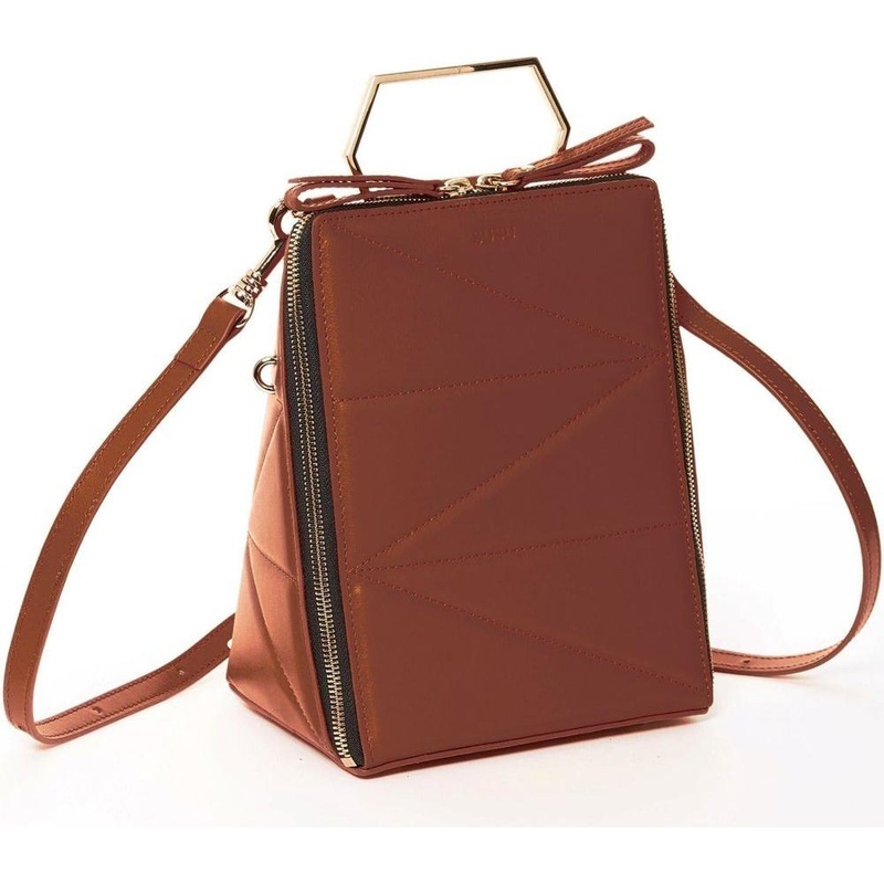 SUSU The Heidi Brown Leather Backpack Purse