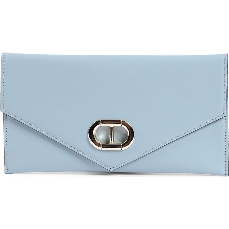 Leather Envelope Clutch – Light Blue