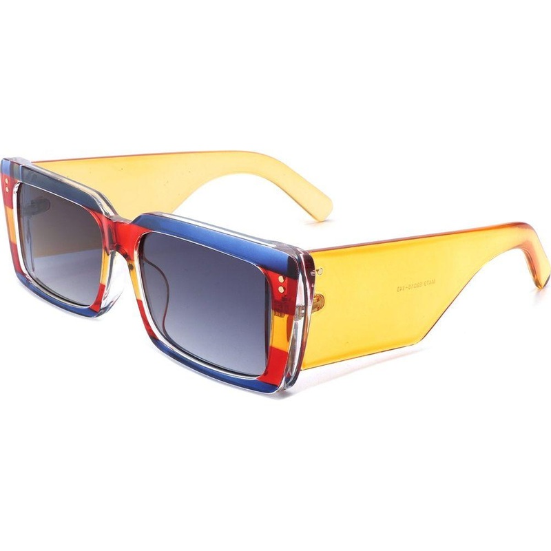 Yoplines – Retro Rectangle Square Flat Top Tinted Sunglasses